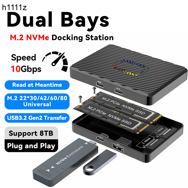 8Tb M2 Nvme Ssd - Dual Bays M.2 NVME Dockingstation mit